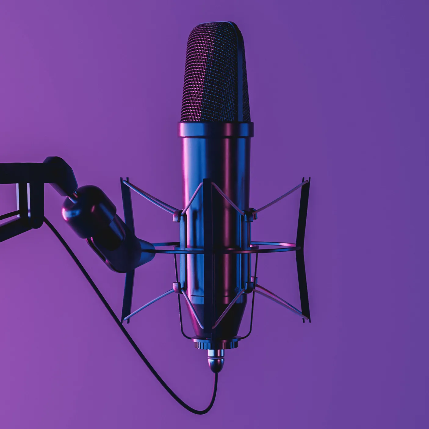 microphone and purple background